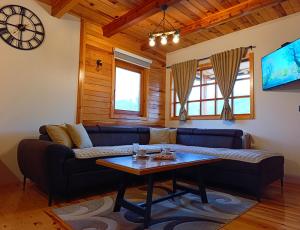 a living room with a couch and a table at Vila Sofija Mokra Gora in Mokra Gora