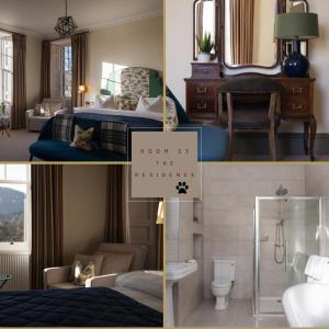 a collage of four pictures of a hotel room at Atholl Arms Hotel in Dunkeld +128 photos
