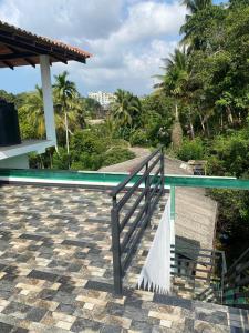 a stairway leading to a swimming pool on a house at Chandani Hostel in Galle