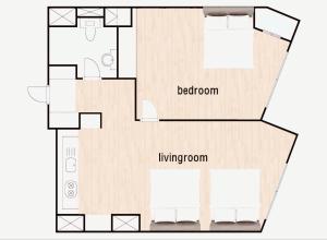 a floor plan of a bedroom and living room at We -Ciel de Mer in Busan