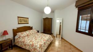 a bedroom with a bed and a table and a window at Casa Angel 3 in Castril +8 photos