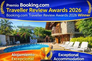 a flyer for a travel review awards in front of a house at Cabana Dubai Resorts in Santa Verónica