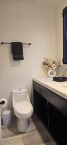 a bathroom with a white toilet and a sink at Villa De Vida Luxury Accomodations in Tangolunda +19 photos