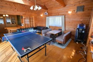 a living room with a ping pong table in it at ve-nasu本館 in Nasu