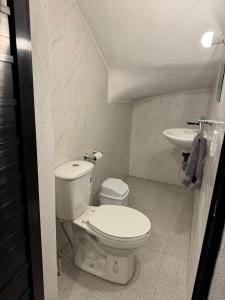 a bathroom with a toilet and a sink at Equipped apartment in industrial area in Ciudad Satelite del Norte