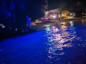 a body of water at night with lights at Gratum Beach Resort in Dapitan