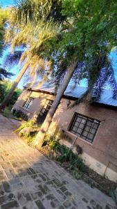 a house with two palm trees in front of it at margarita in Sauce Viejo