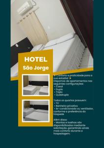 a brochure for a hotel siglo jorge bed at Hotel São Jorge in Brumado