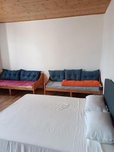 a room with two couches and a bed at MTB b&b in Alfonsine
