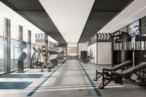 a gym with exercise equipment in a building at Four Points by Sheraton Hefei High-Tech Zone in Hefei