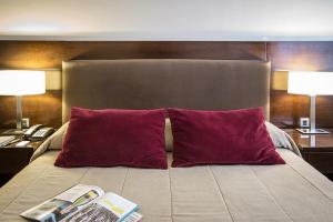 Cama ou camas em um quarto em Hotel Del Comahue