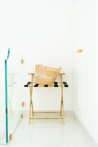 a table with a basket on it in a room at La Sirenetta Luxury Suite Positano in Positano