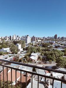 a view of the city from the balcony at Maju in Neuquén