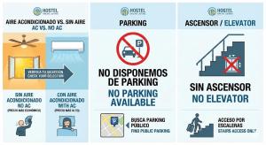 a set of signs on the topic of dangerous premises at Casa Fina in Almuñécar