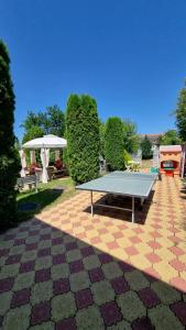 a ping pong table sitting on at Vila Adria in Hrabušice