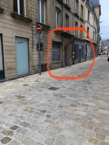 an orange circle on the side of a street at Chez Nath House in Sedan