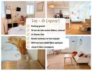 a collage of photos of a living room and a room at L'Horizon - AbsoluteHome in Croix