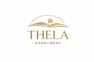 a logo for a restaurant with a book at Thela Apartment in Telavi