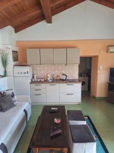 a kitchen with a couch and a table in a room at Apartman Boljević in Podgorica