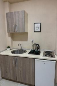 a kitchen with a sink and a counter top at Belmare in Ulcinj
