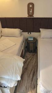 two beds sitting next to each other in a room at Cinderella dahabya in Luxor