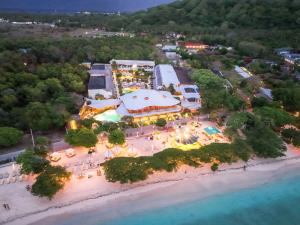 an aerial view of a resort on the beach at Pearl Sunset Resort - Sunset Moments, Adults Only in Gili Trawangan