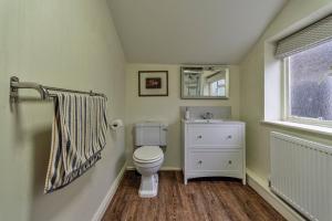 a bathroom with a toilet and a sink and a window at Finest Retreats - Dolhyfryd Lodge in Denbigh +26 photos