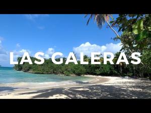an island with the words las galeras written on a beach at Casa mar in Las Galeras +2 photos
