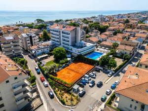 an aerial view of a city with a building at Hotel Palace Magnolia SPA in Tortoreto Lido