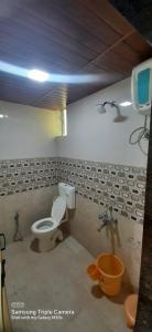 a bathroom with a toilet and a sink at Blue Mountain Resorts in Lavasa