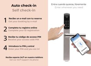a hand holding a cell phone with a smart phone charger at Autentic Boutique Moncloa in Madrid