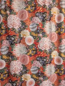 a close up of a fabric with flowers on it at L'Atelier des Rêves in Saverne