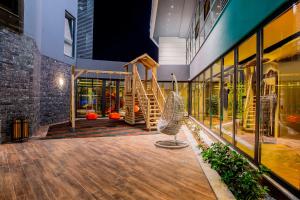 a building with a playground with a slide at SA Apartments! Cleopatra Beach Duplex with Terrace in Alanya +38 photos