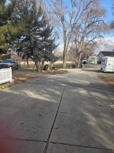 an empty street in a residential neighborhood with trees at Beautiful Country Location in Harrisville +3 photos