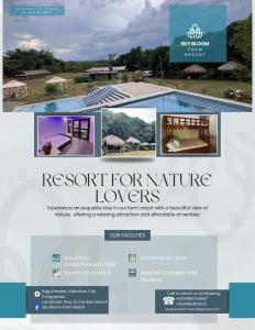 a screenshot of a website for a resort for nature lovers at Skybloom Farm Resort in Balasic