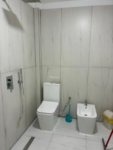 a bathroom with a toilet and a sink at Bejart Apartment 9 in Tirana