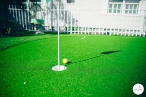 a golf ball is sitting on a putting green at Gulside Resort. Unit 8 in St. Pete Beach