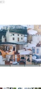a collage of photos of buildings with beds at Casa Rural Vicenta in Benizar