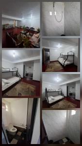 a collage of four pictures of a room with a bed at Bert's Place in San Isidro
