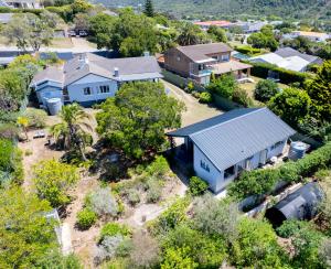 an aerial view of a house with a yard at The Paper Fig House in Plettenberg Bay