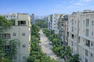 a view of an alley between two buildings at Prakash Nilayam Studio I - Kondapur in Lingampalli
