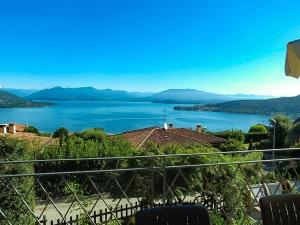 a view of a lake from a house at Villa Ametista in Meina