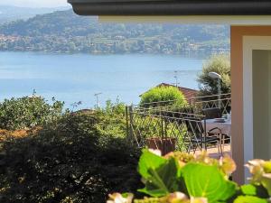 a view of a body of water from a house at Villa Ametista in Meina