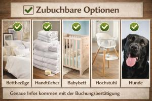 a collage of pictures of a dog in a bedroom at Ole's BergSuite in Braunlage