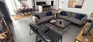 a living room with a couch and a table at Villa Mojacar in Mojácar