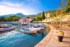 a group of boats are docked in a harbor at Apartman Ivo, Bol in Bol
