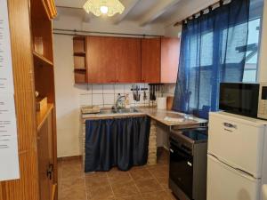 a small kitchen with a sink and a refrigerator at Gemenc - Lak in Baja +18 photos