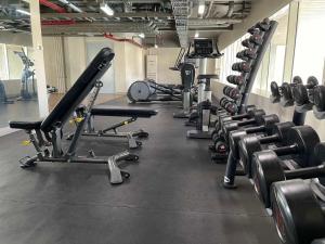 a gym with several rows of exercise bikes at Bacolod Condo CASA LEA in Bacolod