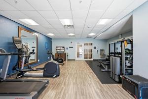 a gym with treadmills and elliptical machines at Hampton Inn Front Royal in Front Royal