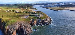 an aerial view of an island in the ocean at Casa Aldea LA FONTICA in Ferrero